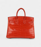 HM BK 25 Orange Poppy Shiny Niloticus Crocodile Palladium Hardware