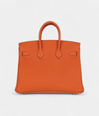 HM BK 25 Orange Togo Gold Hardware