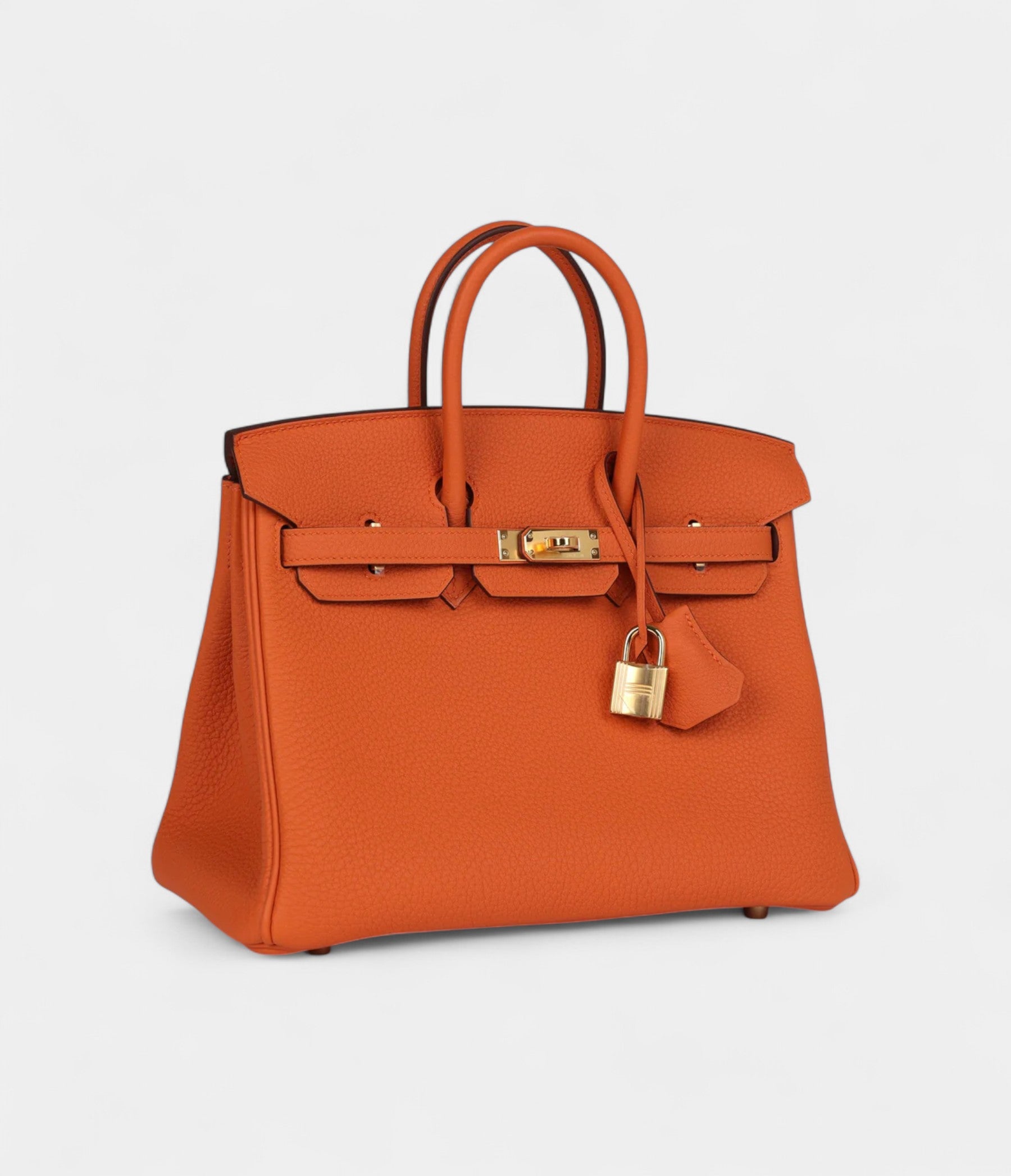 HM BK 25 Orange Togo Gold Hardware