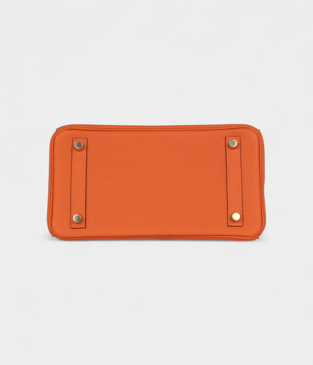 HM BK 25 Orange Togo Gold Hardware