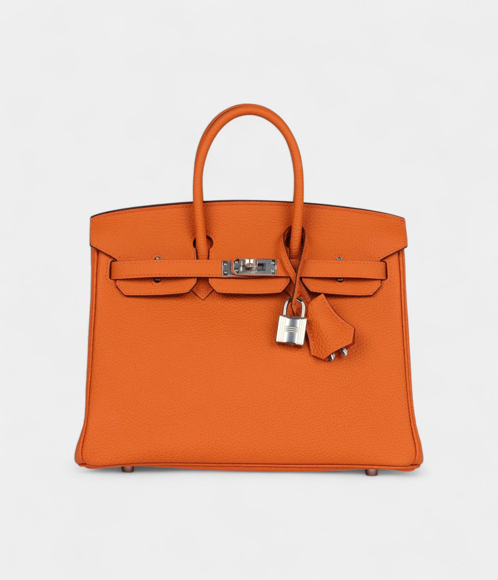 HM BK 25 Orange Togo Palladium Hardware