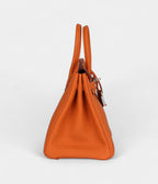 HM BK 25 Orange Togo Palladium Hardware