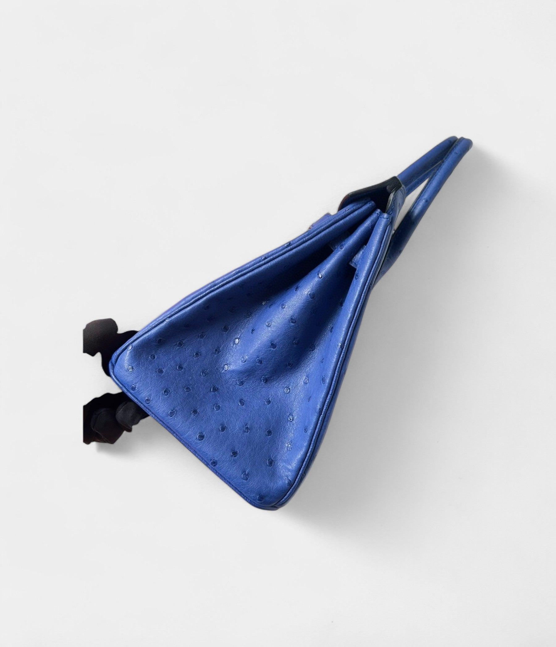 Hermes BK 25 Retourne Handmade Bag In Blue Zellige Ostrich Leather