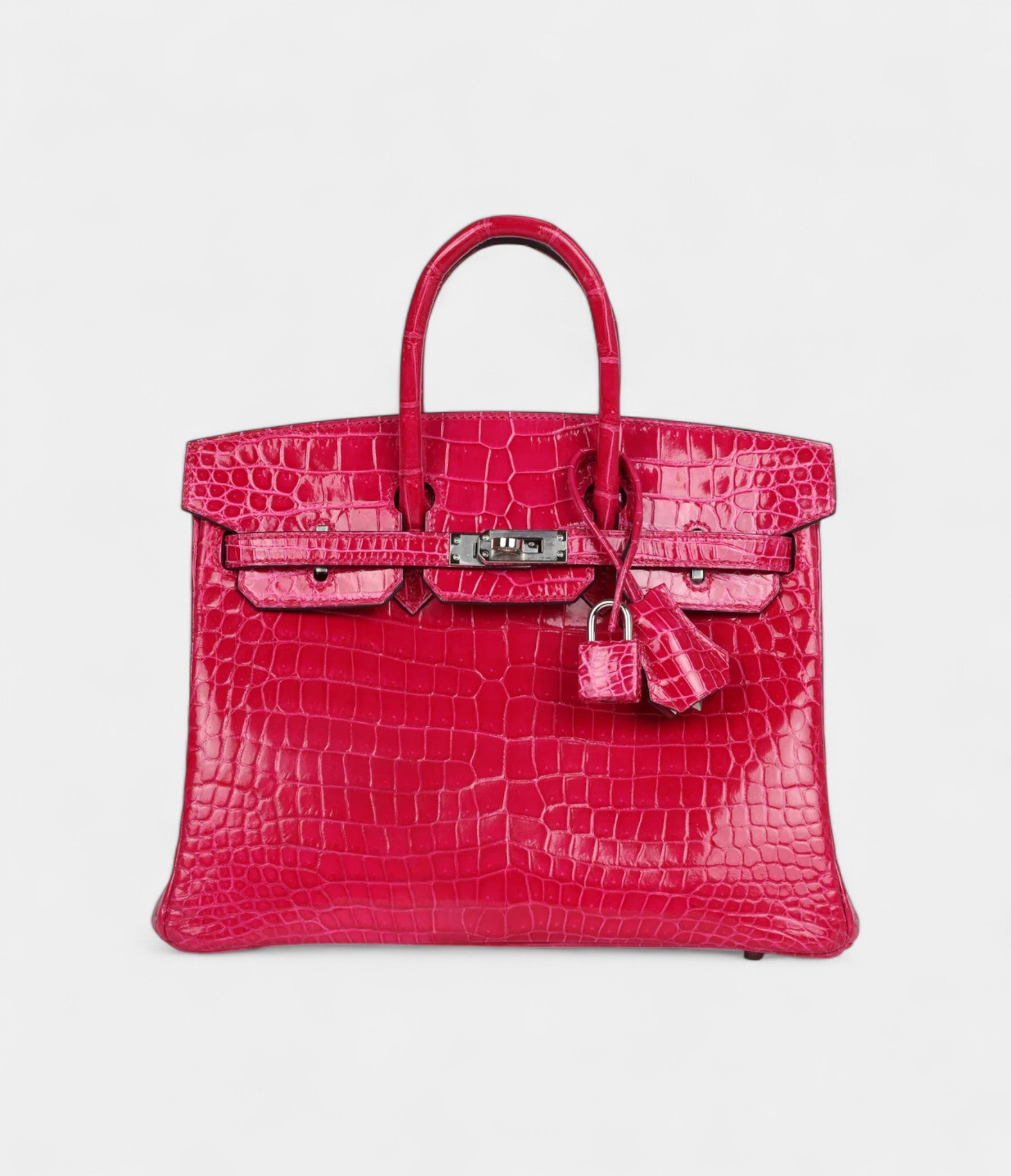 HM BK 25 Rose Mexico Shiny Porosus Crocodile Palladium Hardware