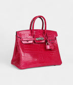 HM BK 25 Rose Mexico Shiny Porosus Crocodile Palladium Hardware