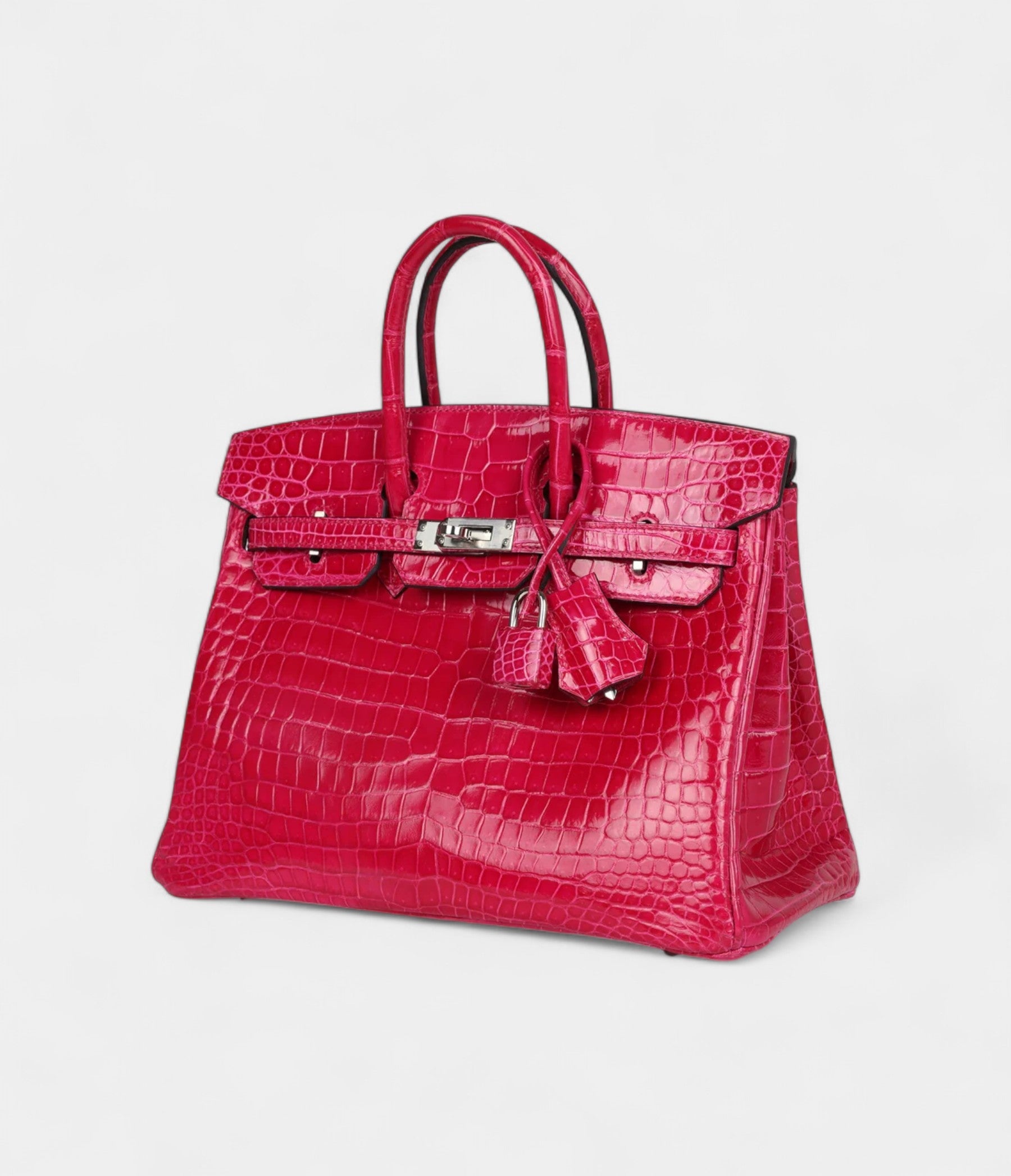 HM BK 25 Rose Mexico Shiny Porosus Crocodile Palladium Hardware