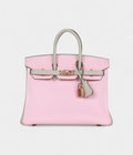 HM BK 25 Rose Sakura and Gris Perle Chevre Mysore Rose Gold Hardware