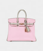 HM BK 25 Rose Sakura and Gris Perle Chevre Mysore Rose Gold Hardware