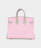HM BK 25 Rose Sakura and Gris Perle Chevre Mysore Rose Gold Hardware