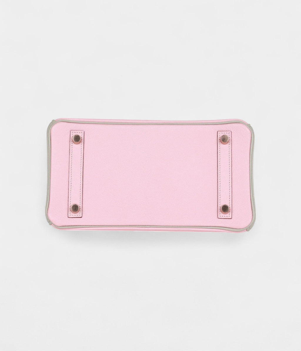 HM BK 25 Rose Sakura and Gris Perle Chevre Mysore Rose Gold Hardware