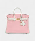 HM BK 25 Rose Sakura and White Clemence Brushed Gold Hardware