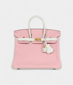 HM BK 25 Rose Sakura and White Clemence Brushed Gold Hardware
