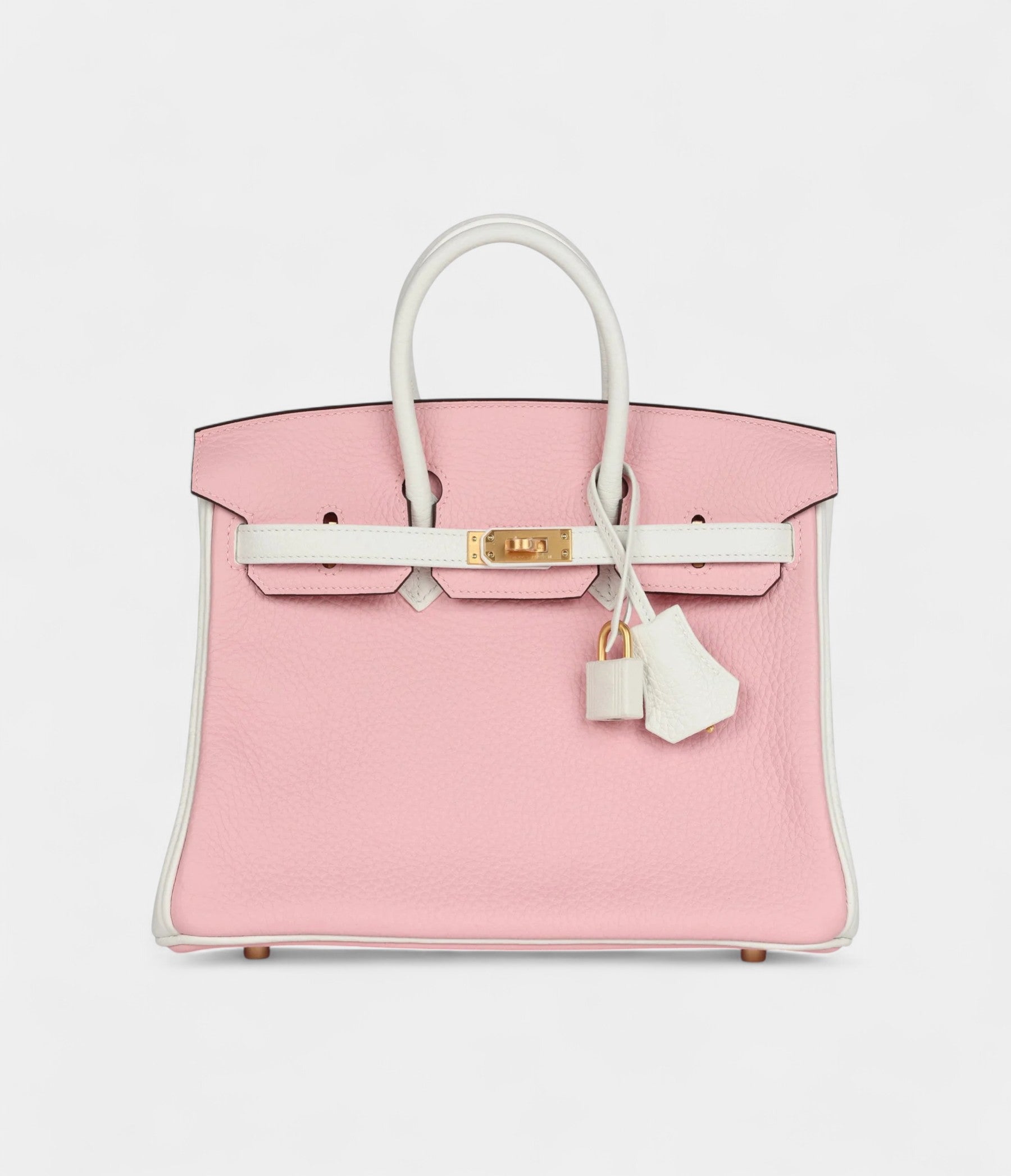 HM BK 25 Rose Sakura and White Clemence Brushed Gold Hardware