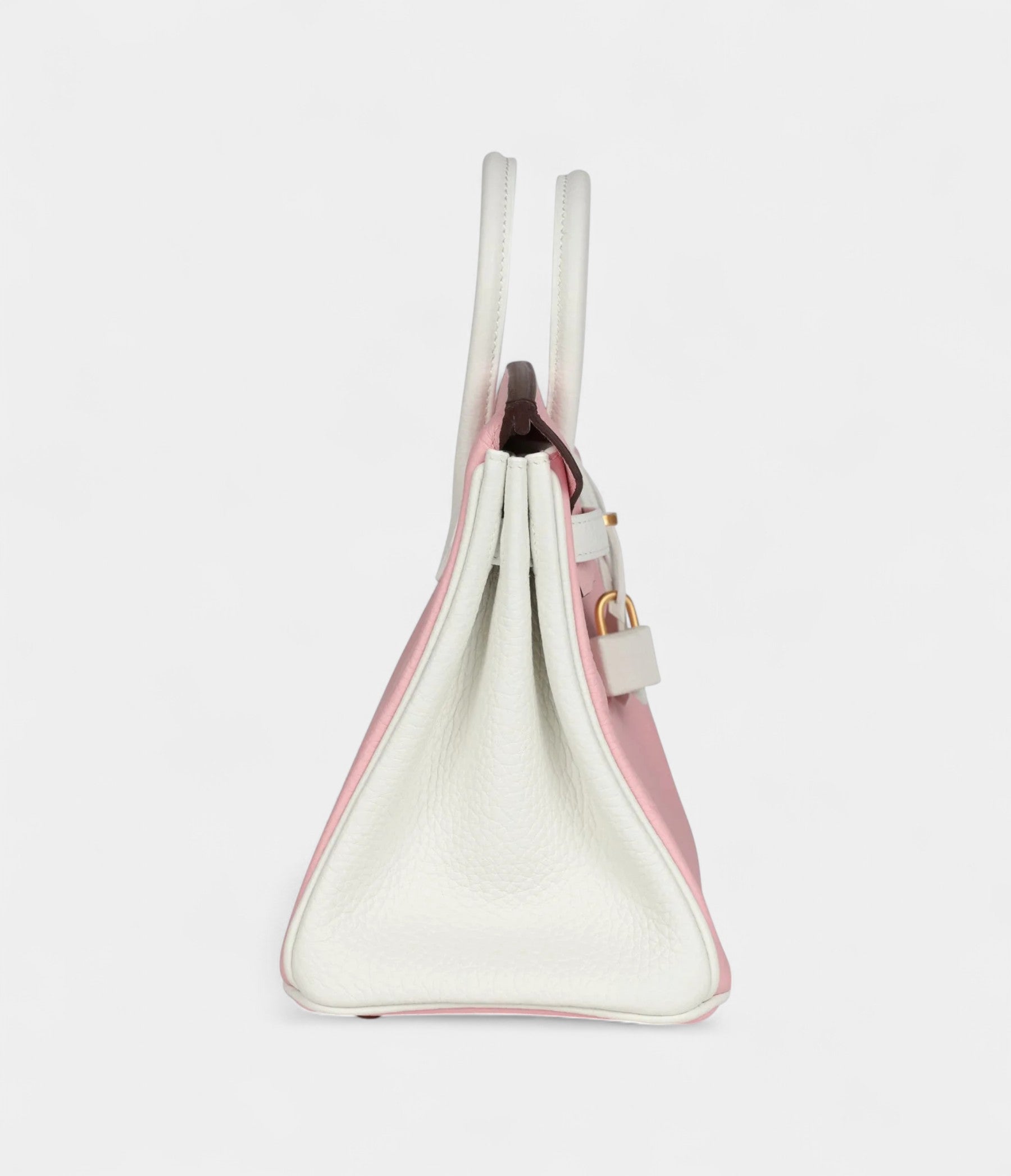 HM BK 25 Rose Sakura and White Clemence Brushed Gold Hardware