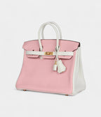 HM BK 25 Rose Sakura and White Clemence Brushed Gold Hardware