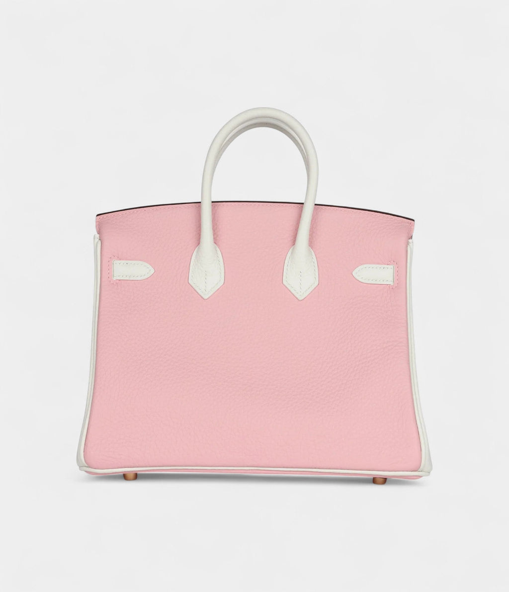 HM BK 25 Rose Sakura and White Clemence Brushed Gold Hardware