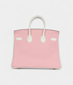 HM BK 25 Rose Sakura and White Clemence Brushed Gold Hardware