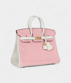 HM BK 25 Rose Sakura and White Clemence Brushed Gold Hardware