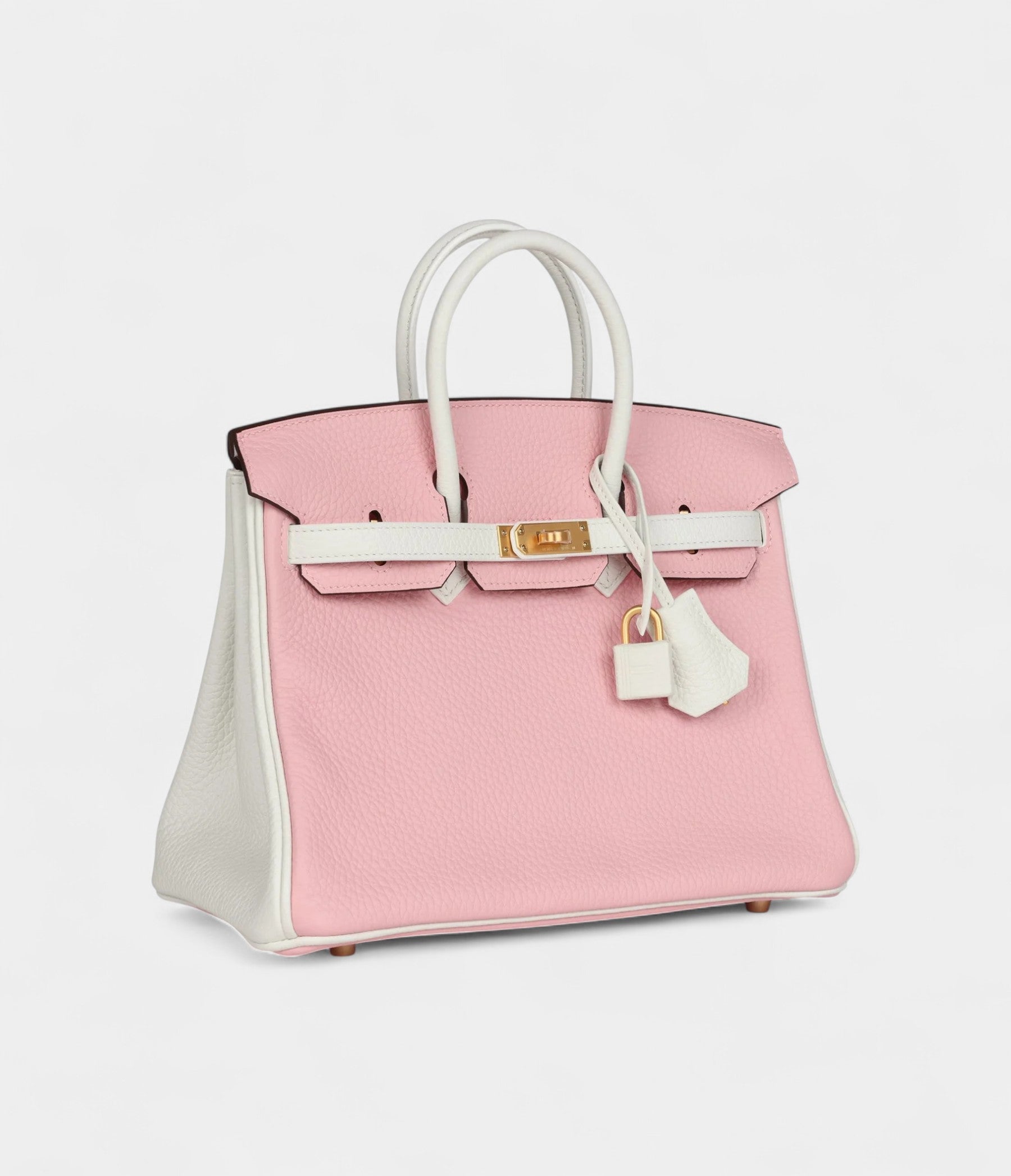 HM BK 25 Rose Sakura and White Clemence Brushed Gold Hardware