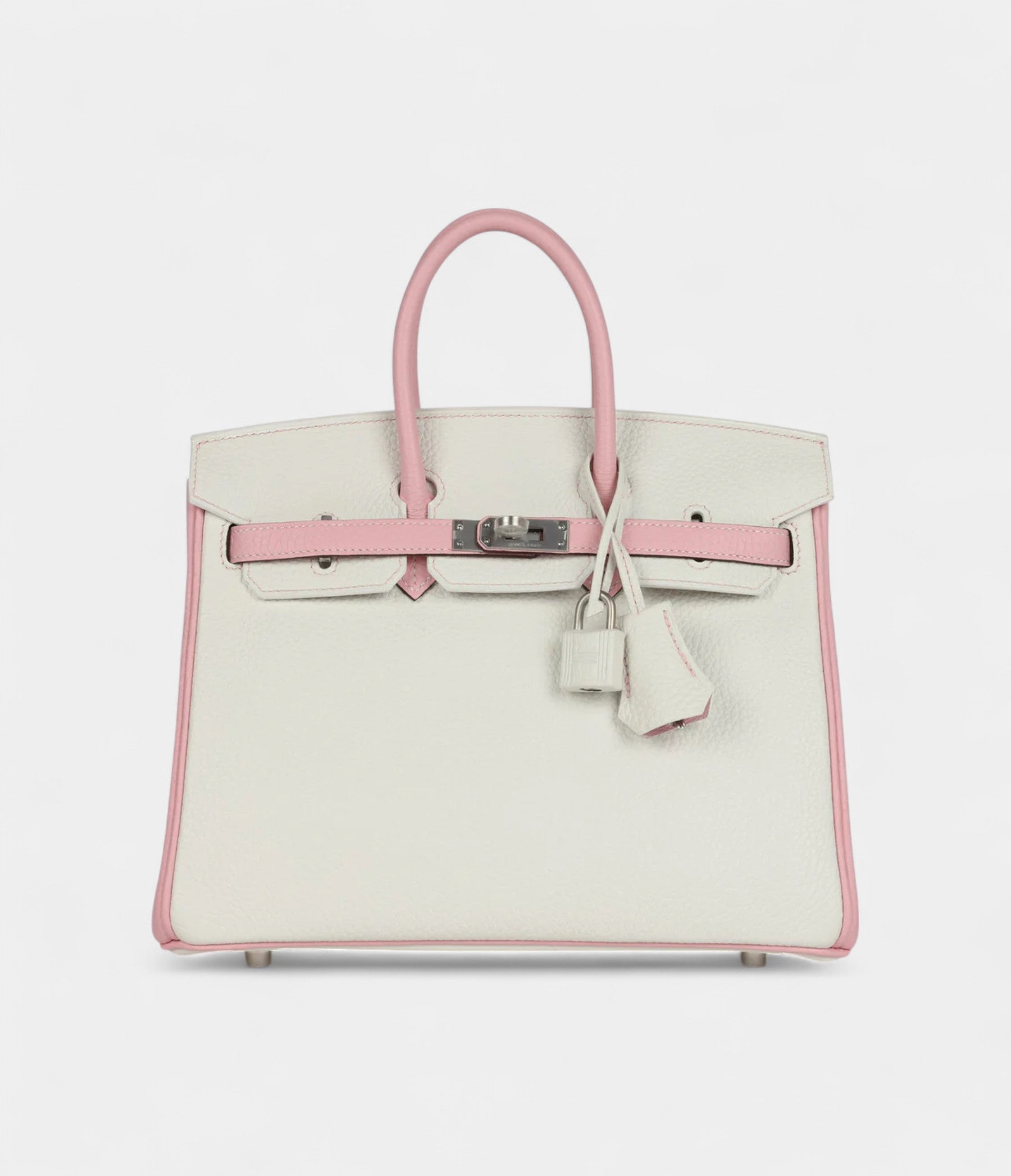 HM BK 25 Rose Sakura and White Clemence Brushed Palladium Hardware