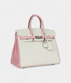 HM BK 25 Rose Sakura and White Clemence Brushed Palladium Hardware