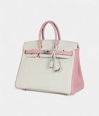 HM BK 25 Rose Sakura and White Clemence Brushed Palladium Hardware