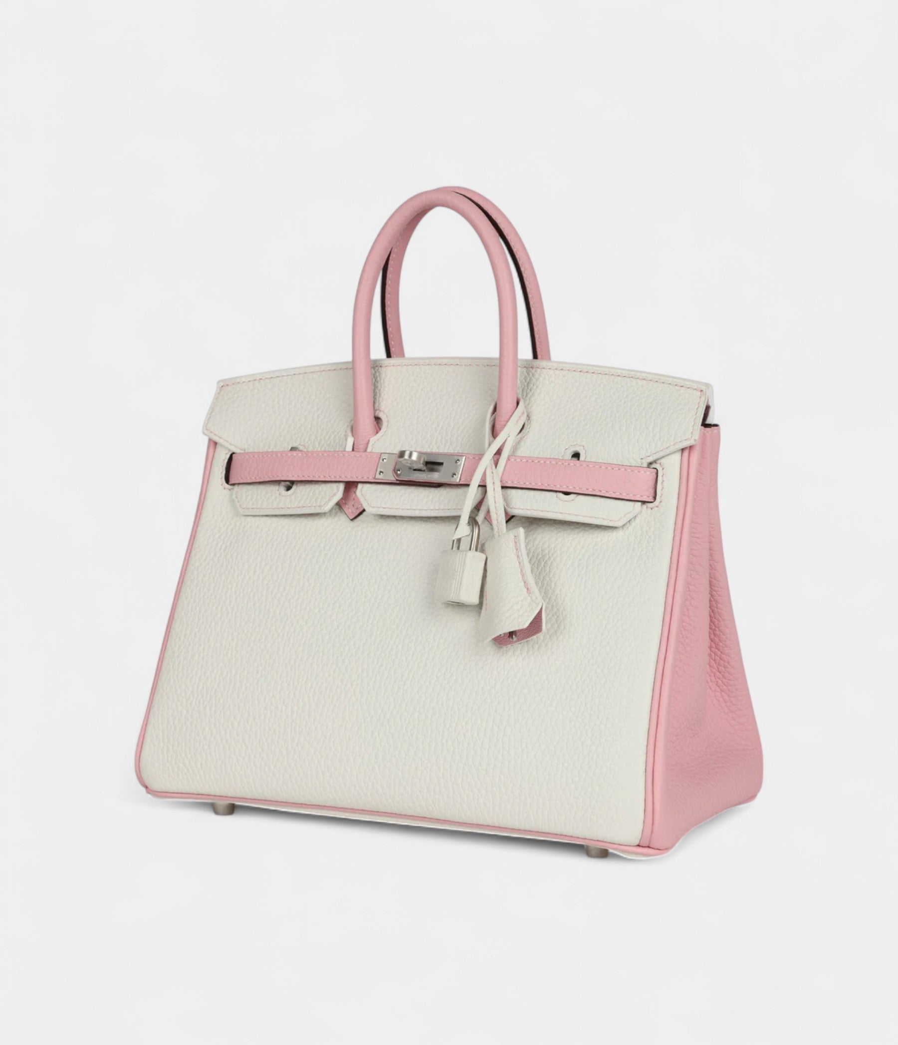 HM BK 25 Rose Sakura and White Clemence Brushed Palladium Hardware