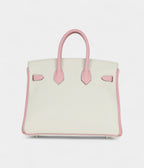 HM BK 25 Rose Sakura and White Clemence Brushed Palladium Hardware