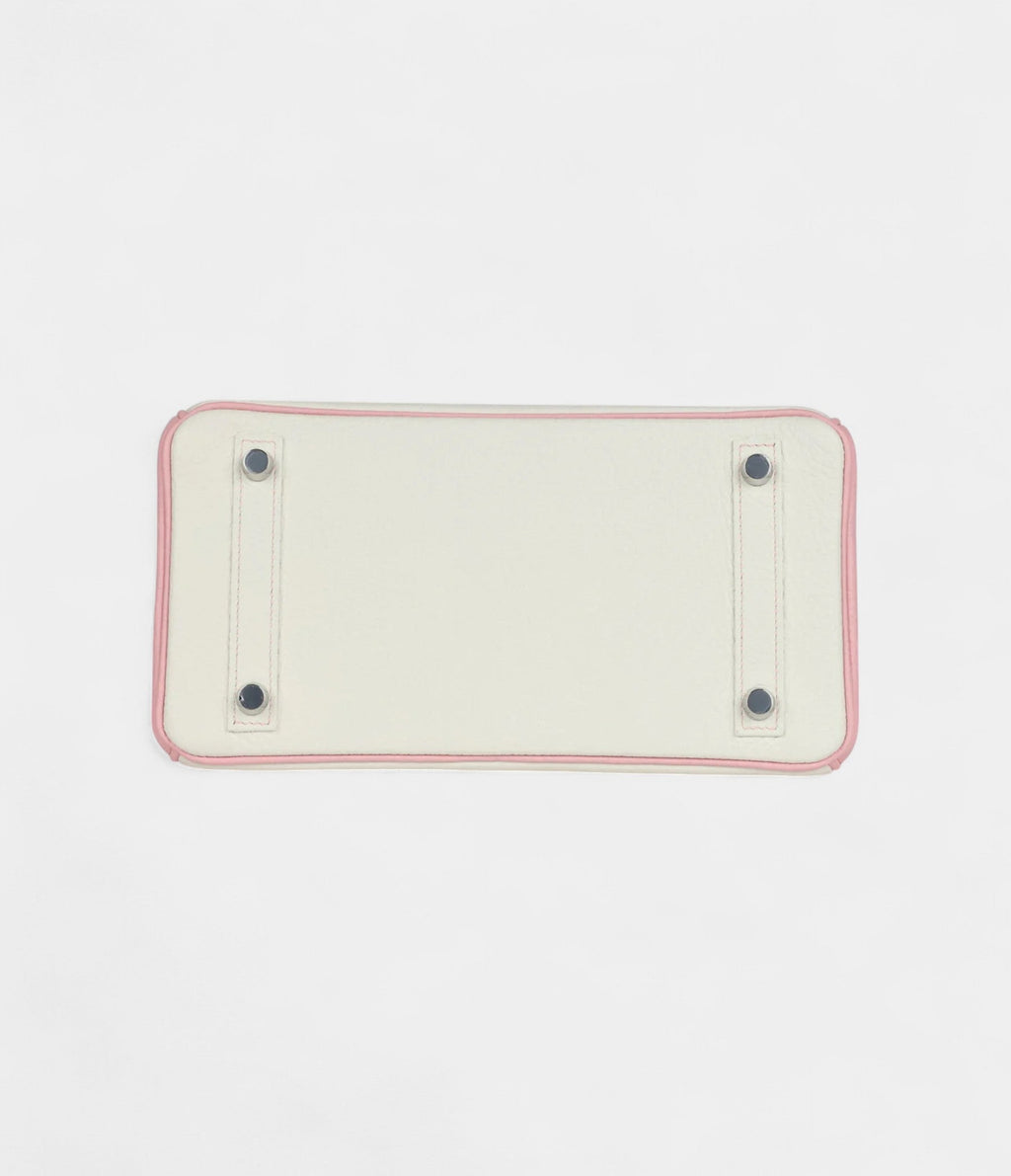 HM BK 25 Rose Sakura and White Clemence Brushed Palladium Hardware