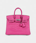 HM BK 25 Rose Shocking Matte Alligator Palladium Hardware