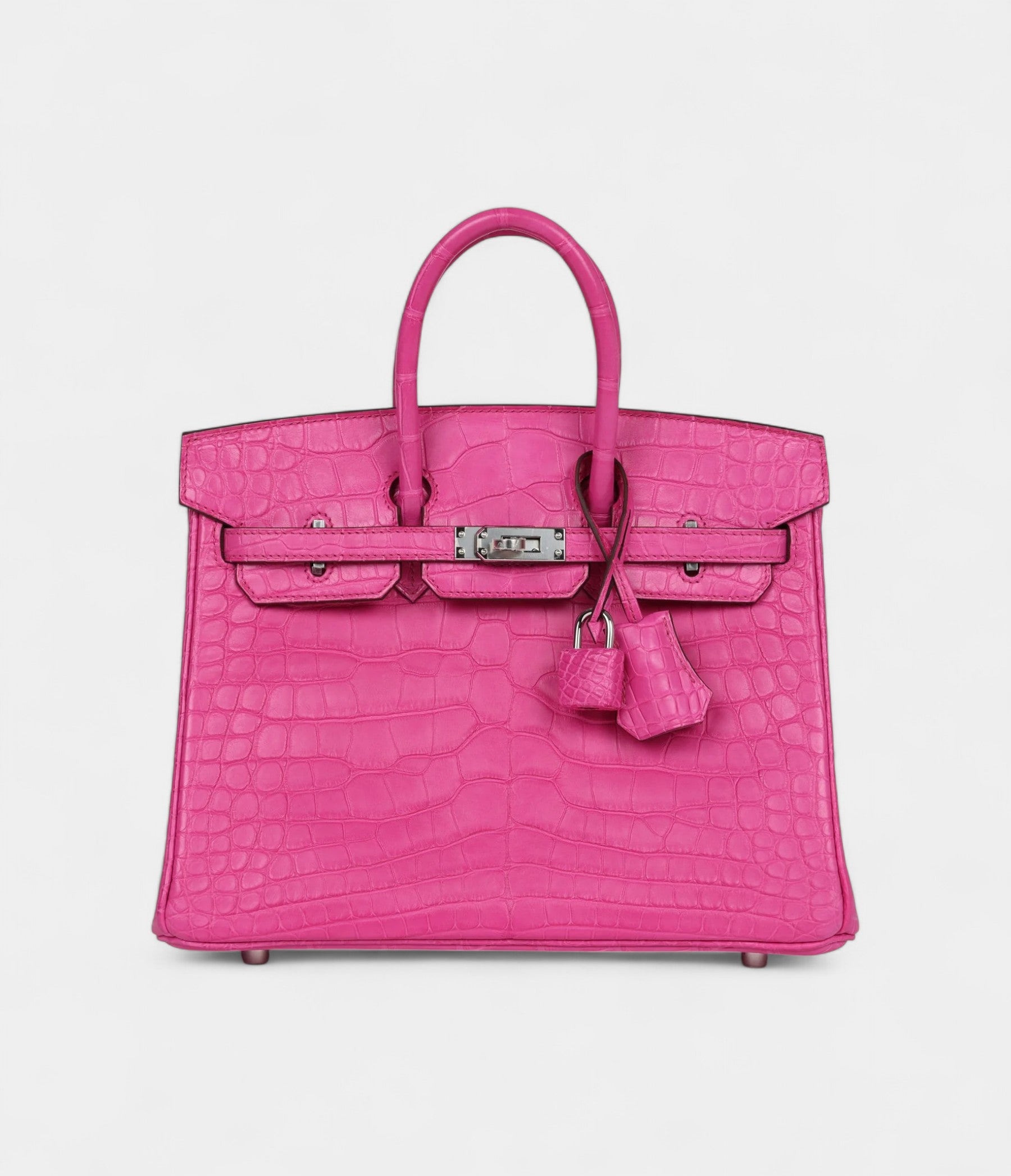HM BK 25 Rose Shocking Matte Alligator Palladium Hardware