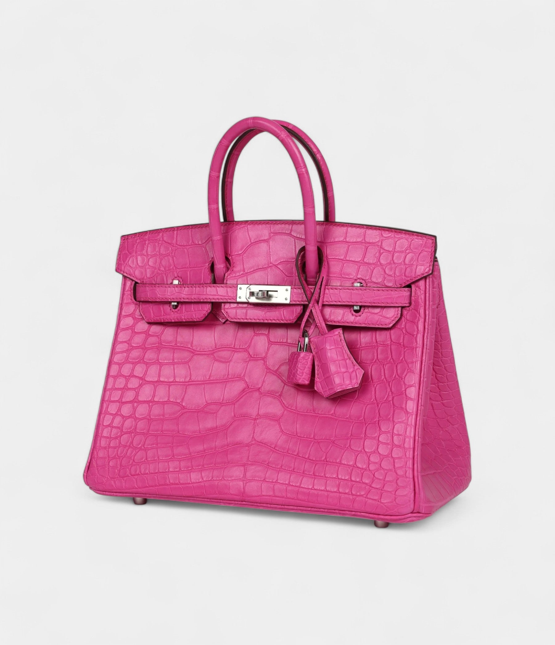 HM BK 25 Rose Shocking Matte Alligator Palladium Hardware