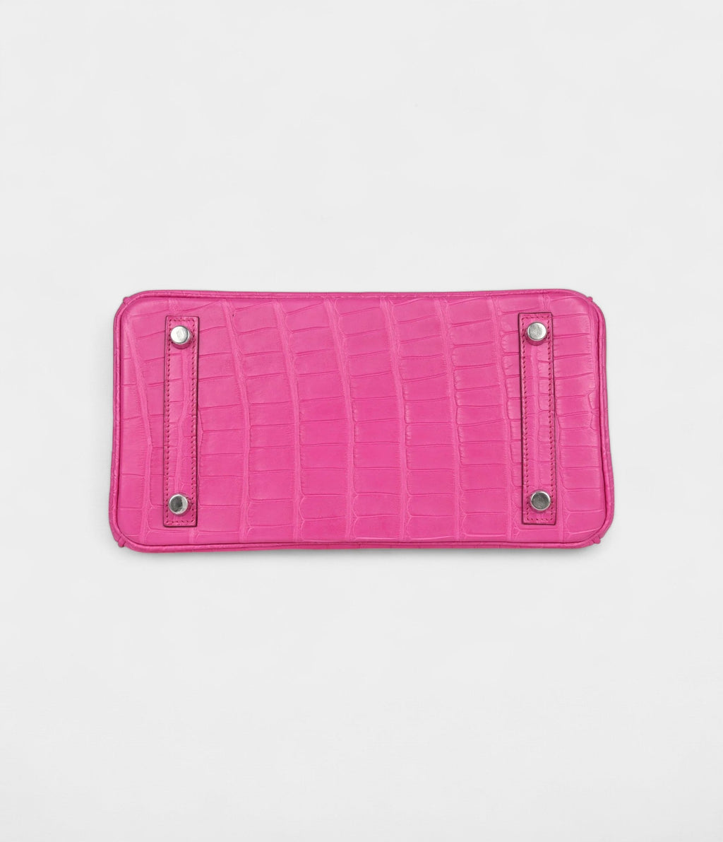 HM BK 25 Rose Shocking Matte Alligator Palladium Hardware