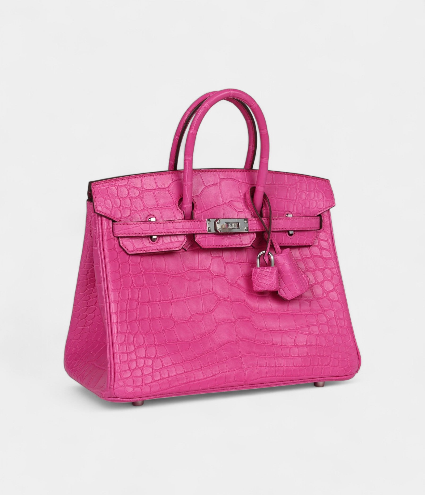 HM BK 25 Rose Shocking Matte Alligator Palladium Hardware