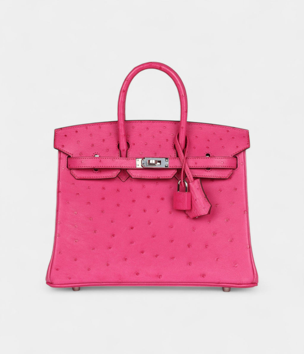 HM BK 25 Rose Tyrien Ostrich Palladium Hardware