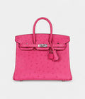 HM BK 25 Rose Tyrien Ostrich Palladium Hardware