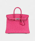 HM BK 25 Rose Tyrien Ostrich Palladium Hardware