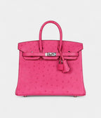 HM BK 25 Rose Tyrien Ostrich Palladium Hardware