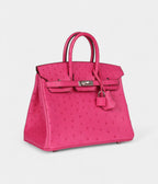 HM BK 25 Rose Tyrien Ostrich Palladium Hardware