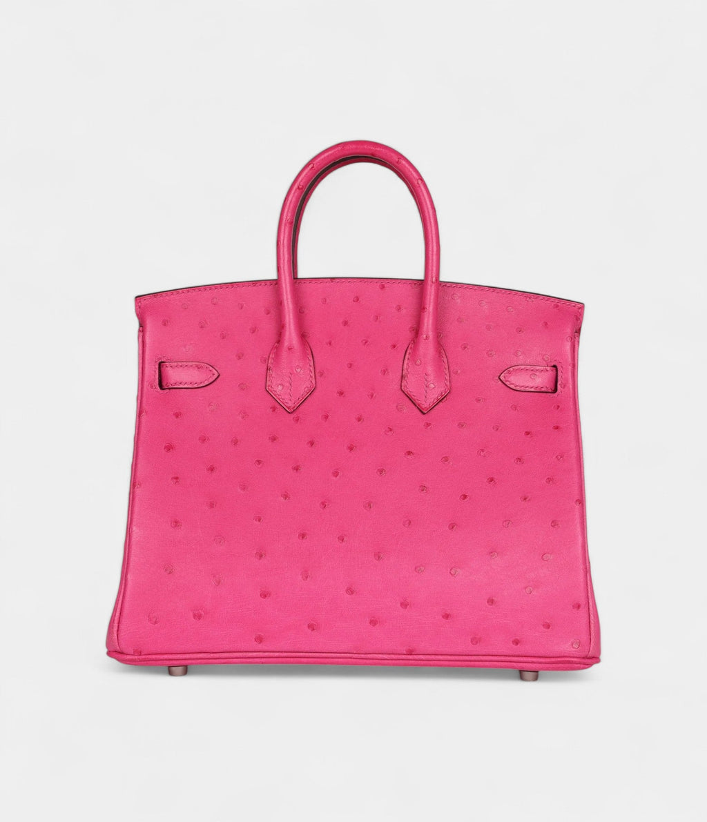 HM BK 25 Rose Tyrien Ostrich Palladium Hardware