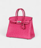 HM BK 25 Rose Tyrien Ostrich Palladium Hardware