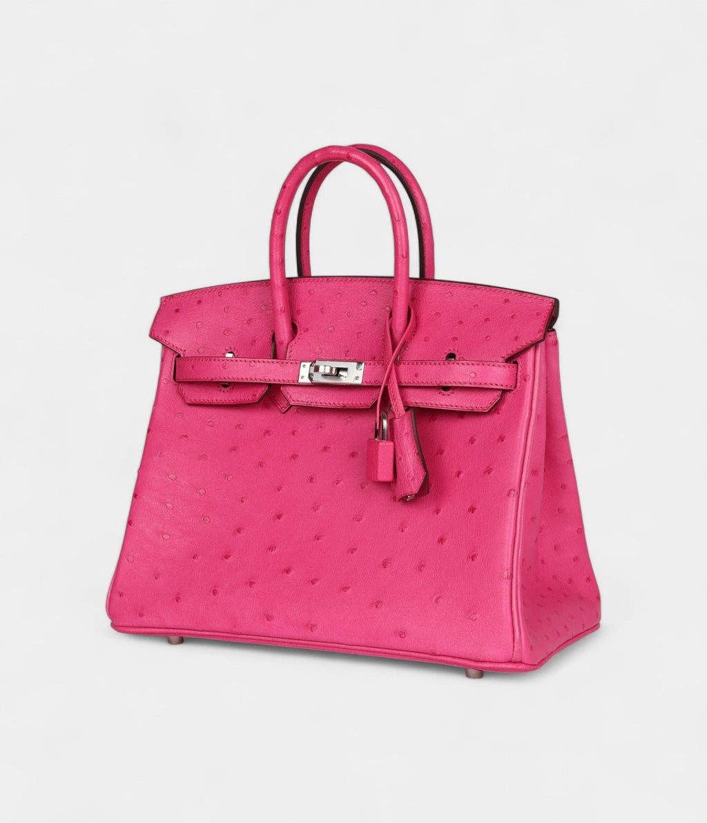 HM BK 25 Rose Tyrien Ostrich Palladium Hardware
