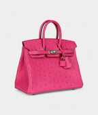 HM BK 25 Rose Tyrien Ostrich Palladium Hardware