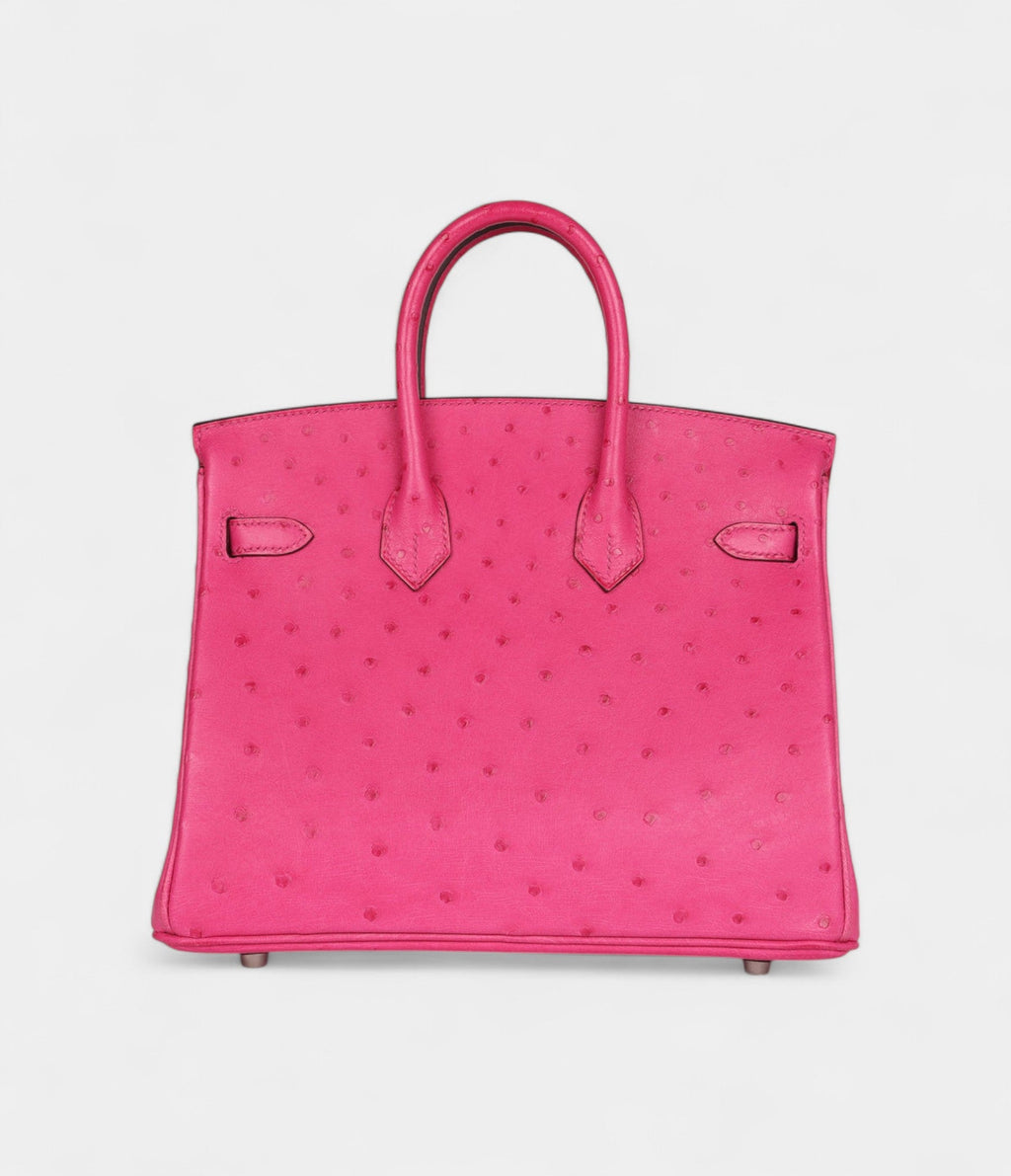 HM BK 25 Rose Tyrien Ostrich Palladium Hardware