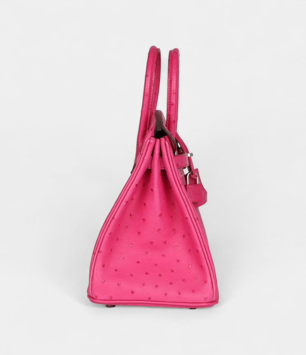 HM BK 25 Rose Tyrien Ostrich Palladium Hardware