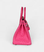 HM BK 25 Rose Tyrien Ostrich Palladium Hardware