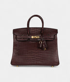 HM BK 25 Rouge Sellier Matte Porosus Crocodile Gold Hardware