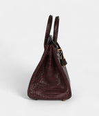 HM BK 25 Rouge Sellier Matte Porosus Crocodile Gold Hardware