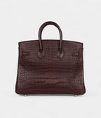 HM BK 25 Rouge Sellier Matte Porosus Crocodile Gold Hardware