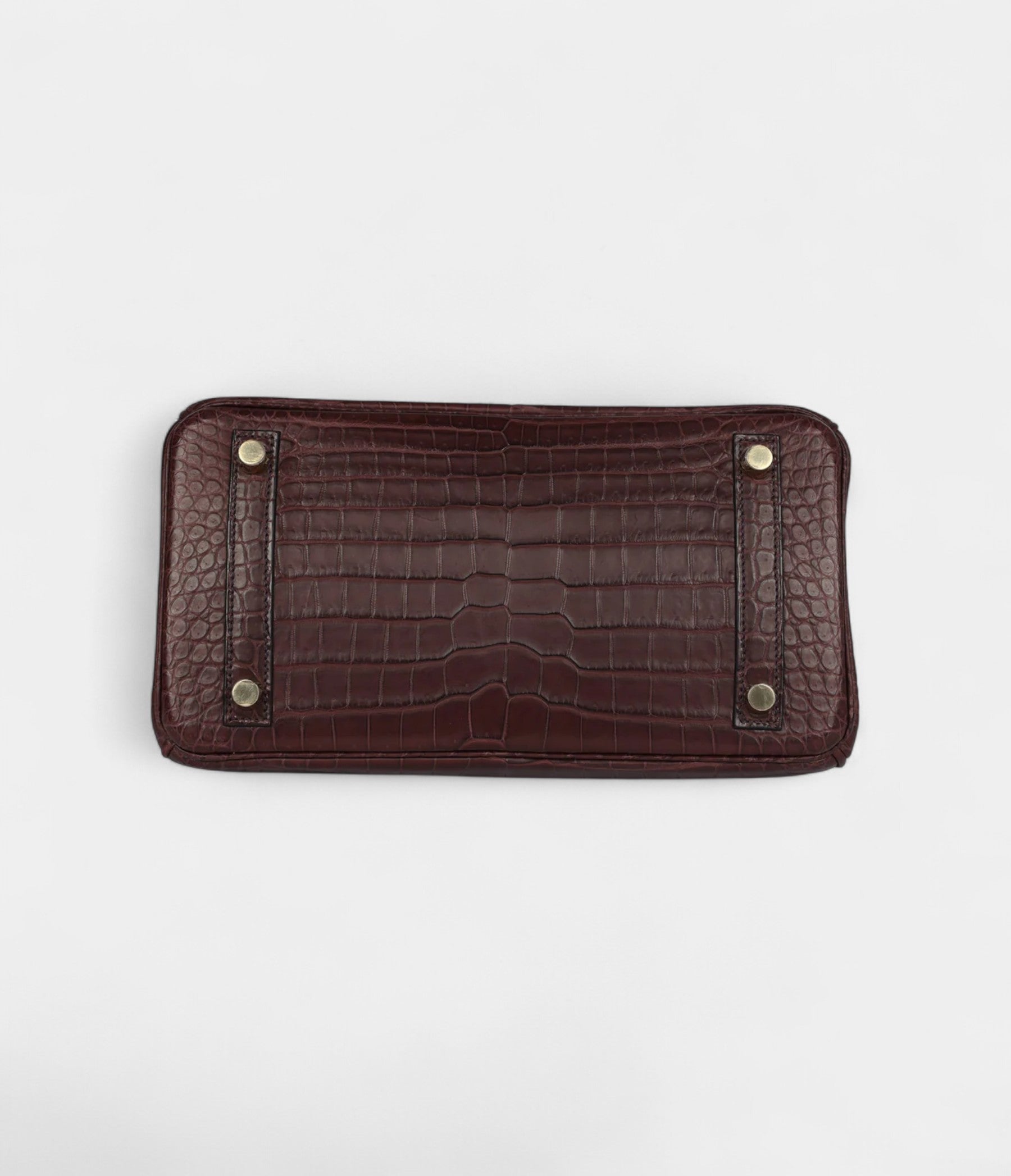 HM BK 25 Rouge Sellier Matte Porosus Crocodile Gold Hardware